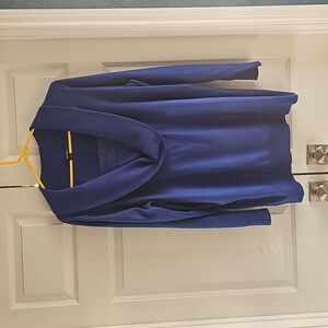 Denim 24/7 Bright Blue Cowlneck Sweater Lace Bodice   Medium Preowned